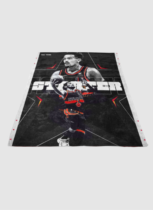 trae young soft fleece blanket