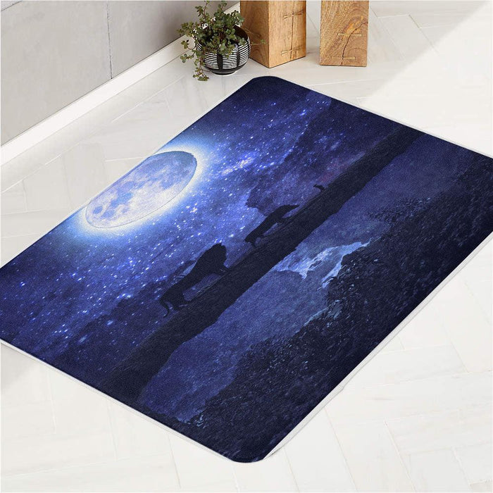 lion king silhouette blue moon bath rugs