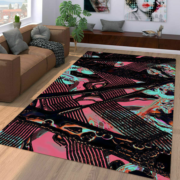 liquid abstract aesthetic holographic Living room carpet rugs