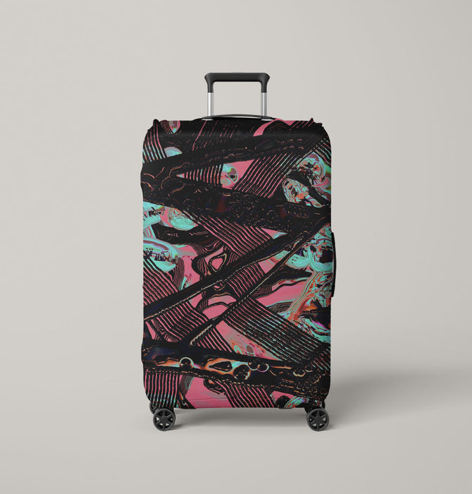 liquid abstract aesthetic holographic Luggage Cover | suitcase