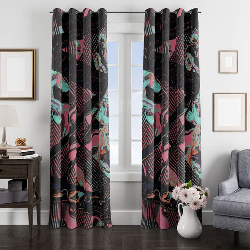 liquid abstract aesthetic holographic window Curtain