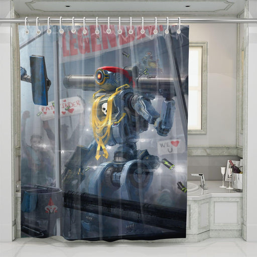 legendary pathfinder apex legends shower curtains