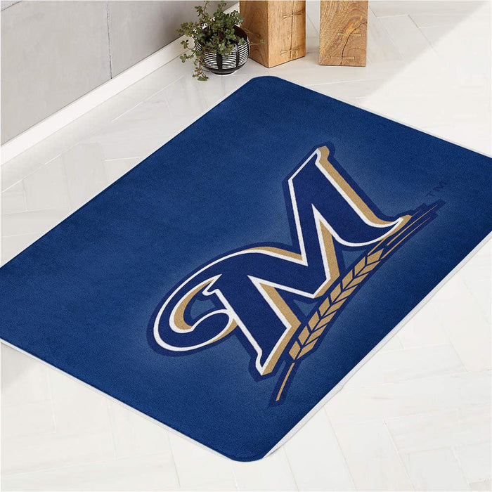 logo font milwaukee brewers bath rugs