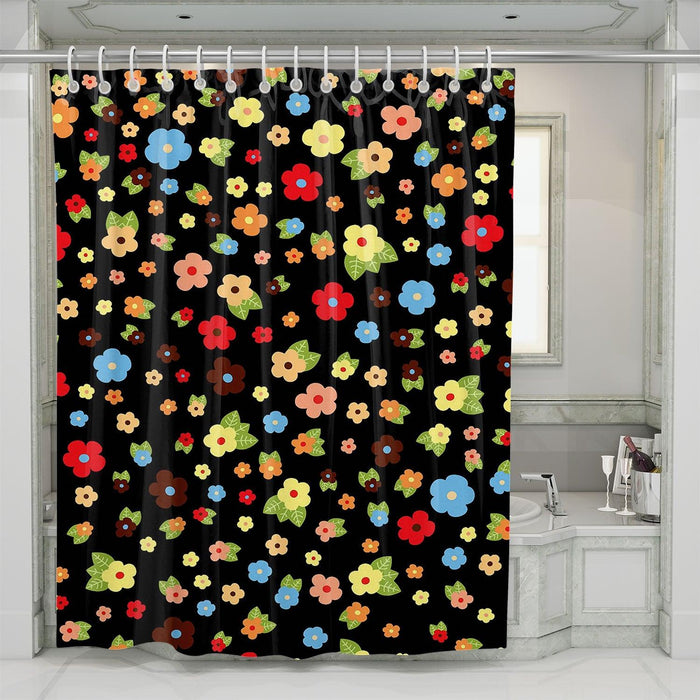 little beautiful flower in the dark shower curtains