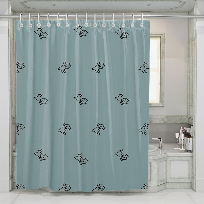 little cat cute dancing icon shower curtains