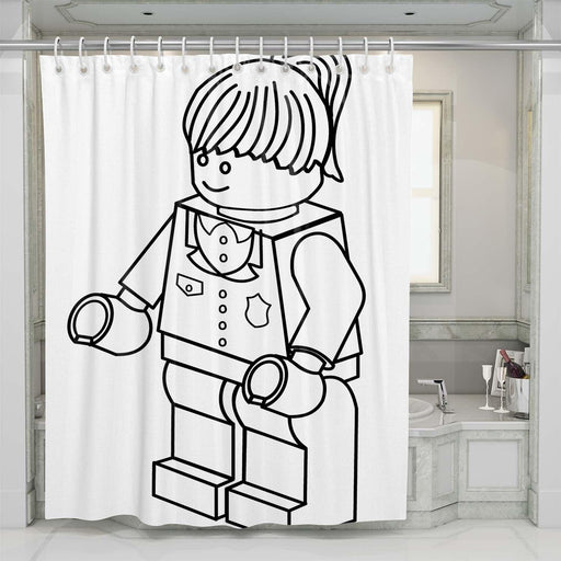 lego police woman shower curtains