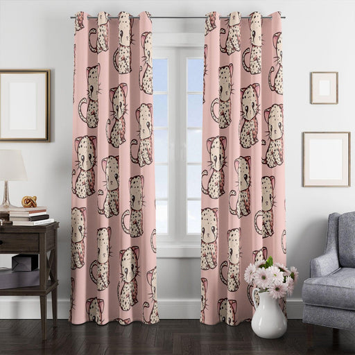 little cheetah really cute window Curtain