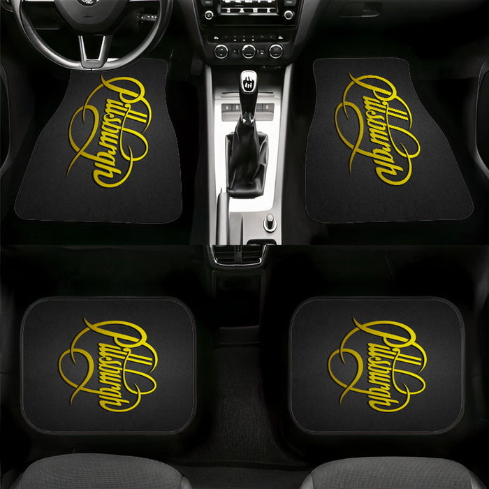 lettering pittsburgh team Car floor mats Universal fit