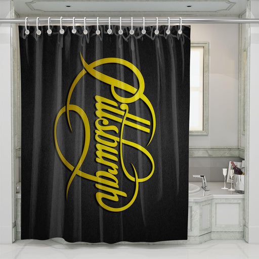 lettering pittsburgh team shower curtains