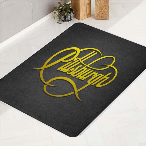 lettering pittsburgh team bath rugs