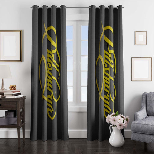 lettering pittsburgh team window Curtain