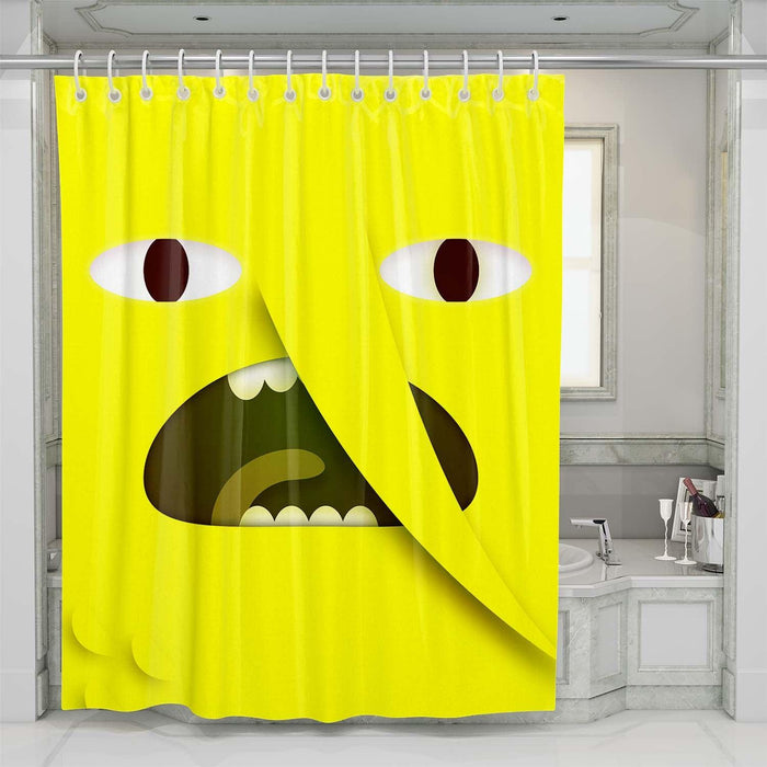 lemongrab flat face adventure time shower curtains