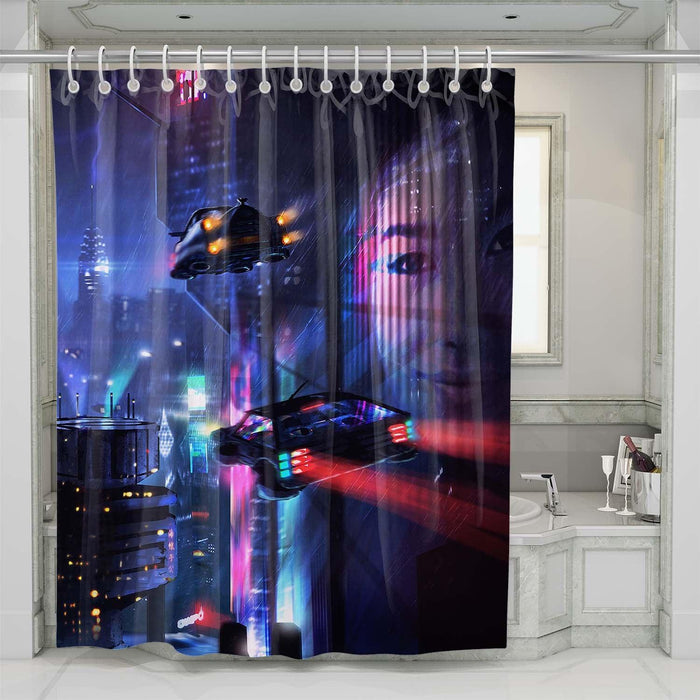 light of blade runner 2049 shower curtains