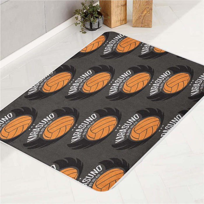 logo karasuno volley ball team bath rugs