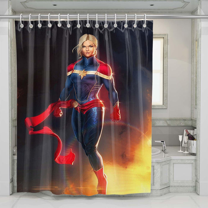 lighting captain marvel shower curtains