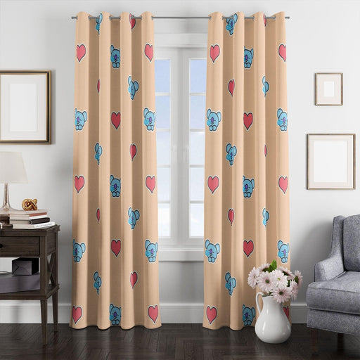 love and koya rap mon bangtan boys window Curtain