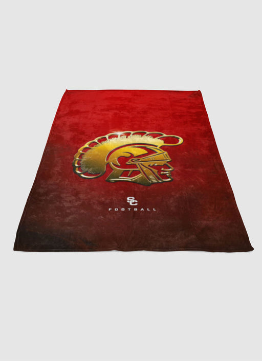 USC TROJANS GOLD LOGO soft fleece blanket