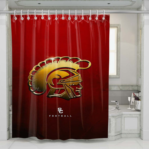 usc trojans gold logo shower curtains