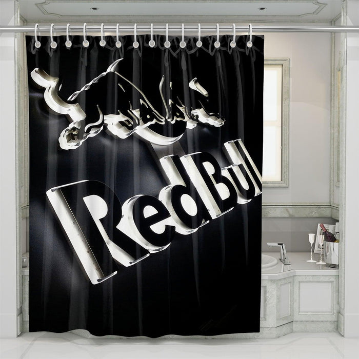 light redbull monochrome shower curtains