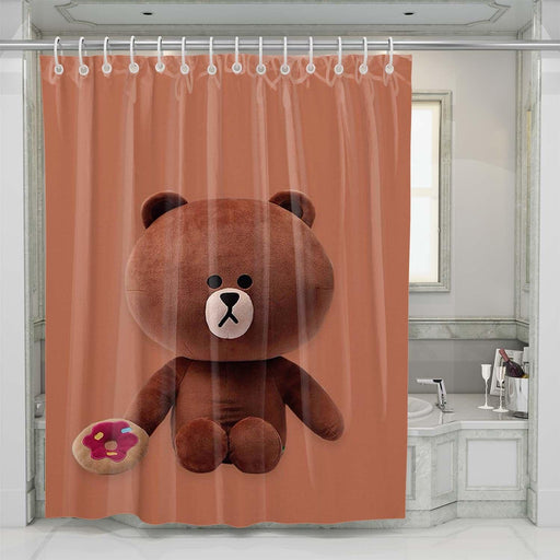 line icon bear shower curtains