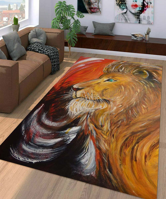 lion painting Living room carpet rugs