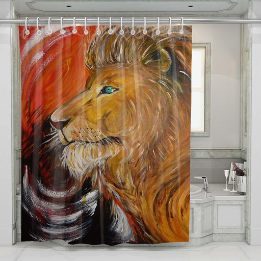 lion painting shower curtains