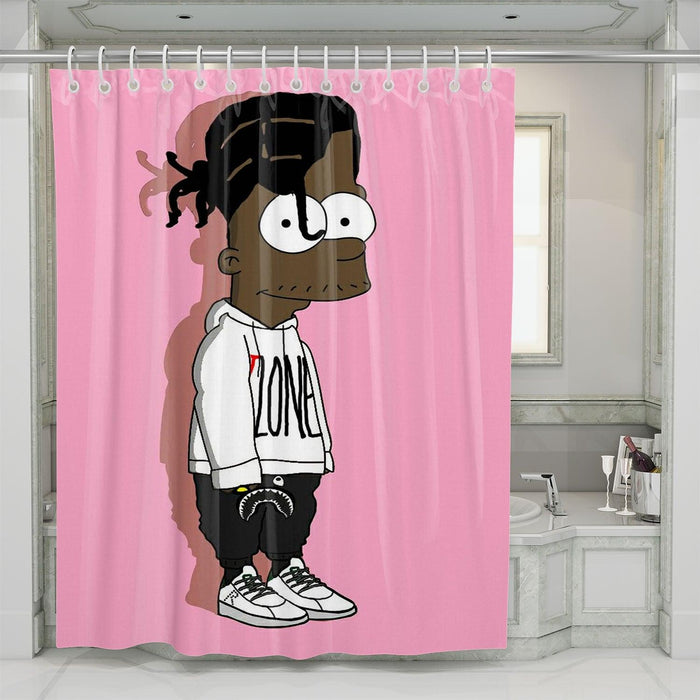 lil simpsons rap streetwear shower curtains