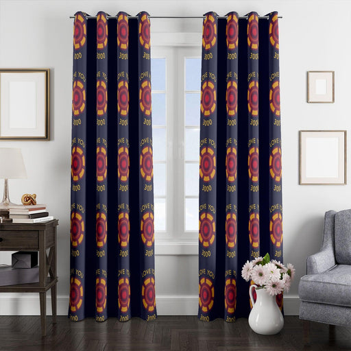 love you 300 tony stark window Curtain