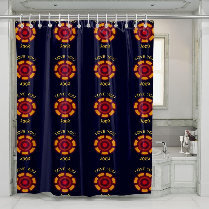 love you 300 tony stark shower curtains