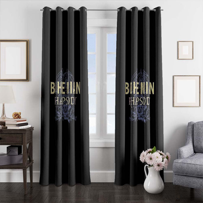 logo queen bohemian rhapsody window curtains