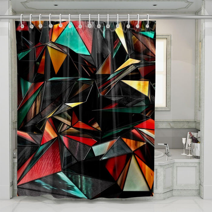 low poly object refraction material shower curtains