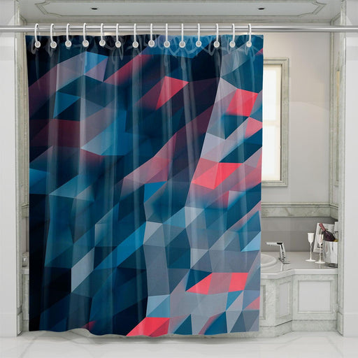 low poly wave object shower curtains