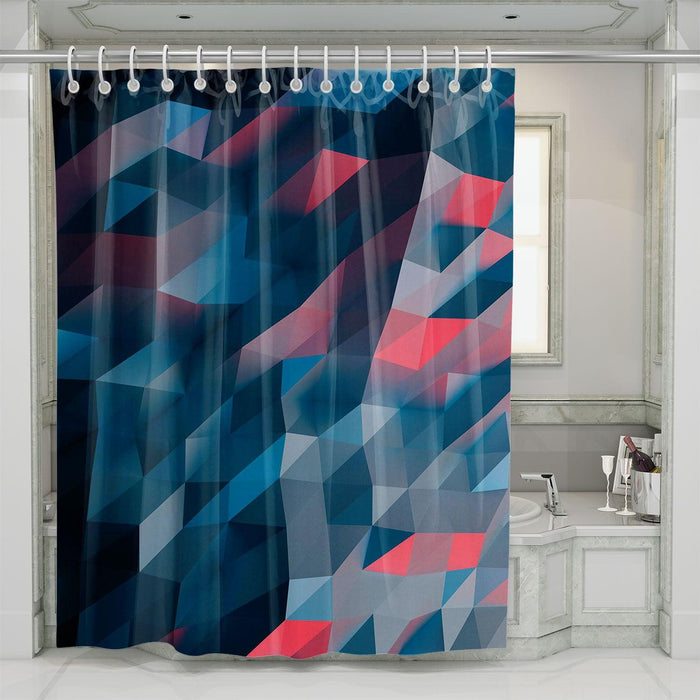 low poly wave object shower curtains