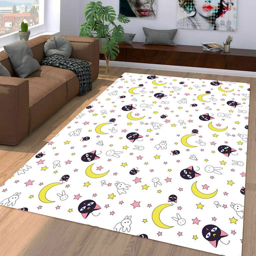 luna from cat to princess sailor moon Living room carpet rugs