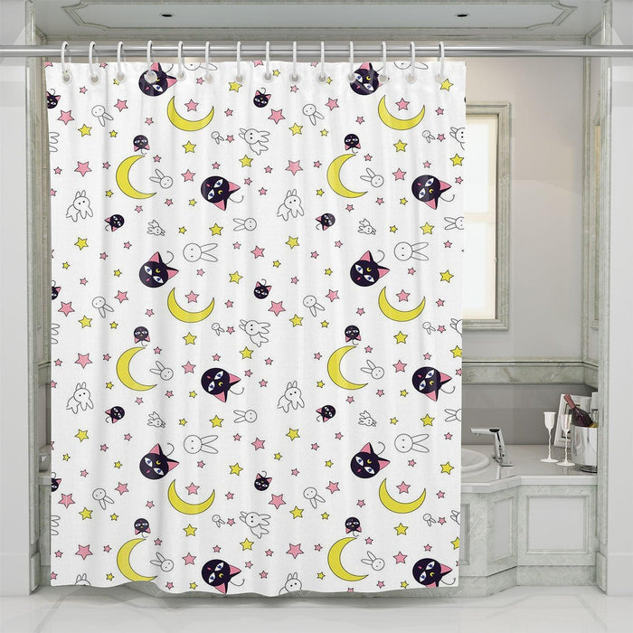 luna from cat to princess sailor moon shower curtains