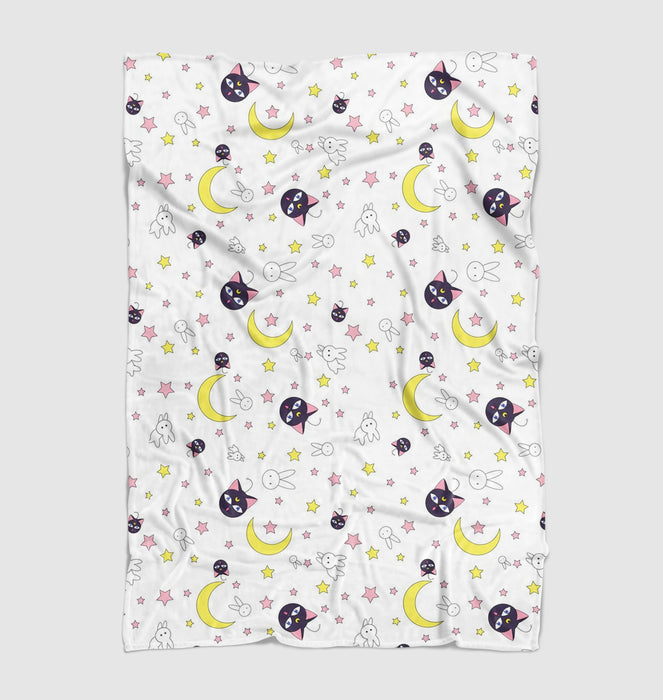 luna from cat to princess sailor moon Ultra soft fleece blanket