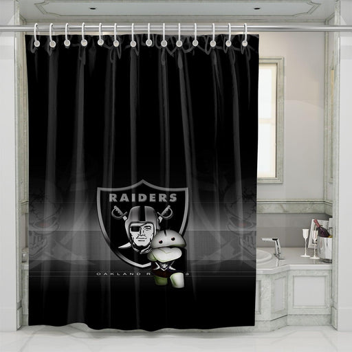 line leak oakland raiders shower curtains