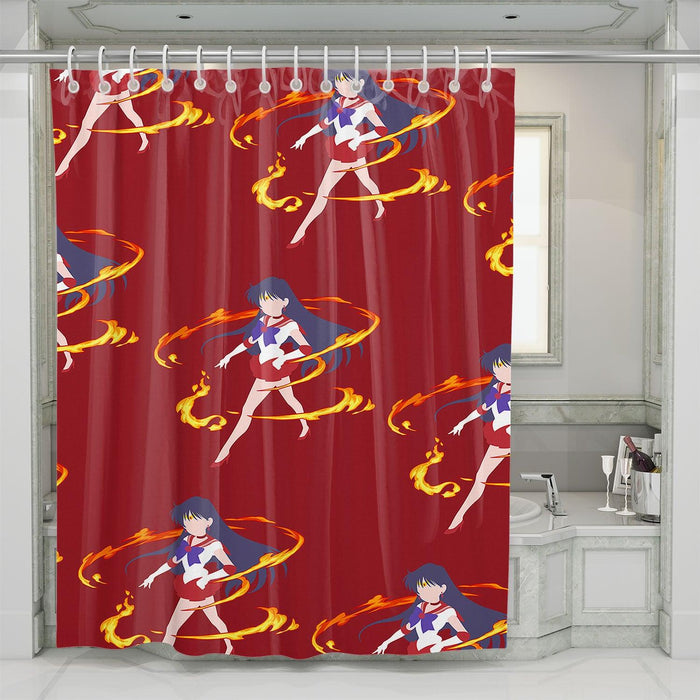 luna sailor mars fourth senshi shower curtains