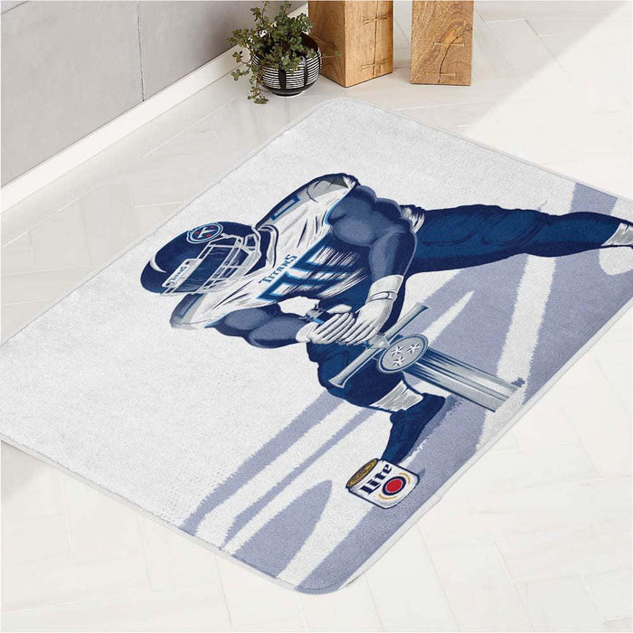 lite and titans player with sword art bath rugs