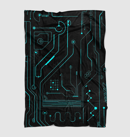 machine technology futuristic glow Ultra soft fleece blanket