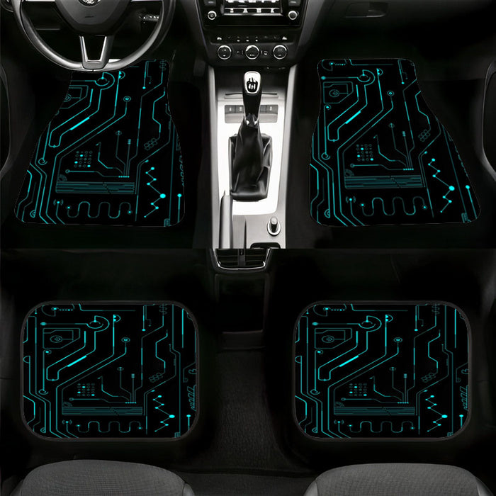 machine technology futuristic glow Car floor mats Universal fit