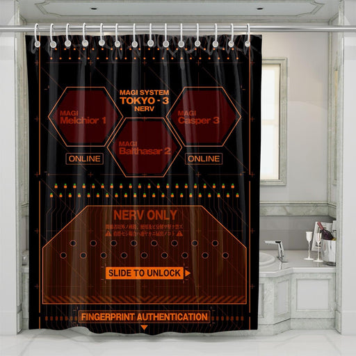 magi system tokyo nerv of evangelion shower curtains