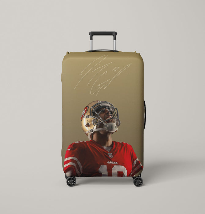 look above nfl player Luggage Covers | Suitcase