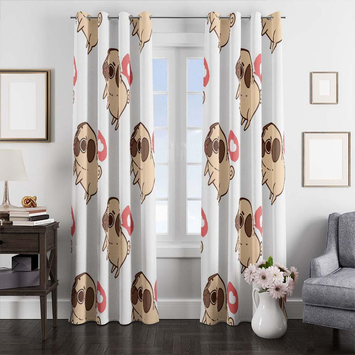 love dog cute window curtains