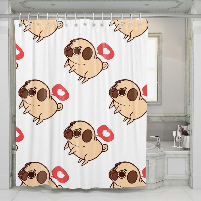 love dog cute shower curtains