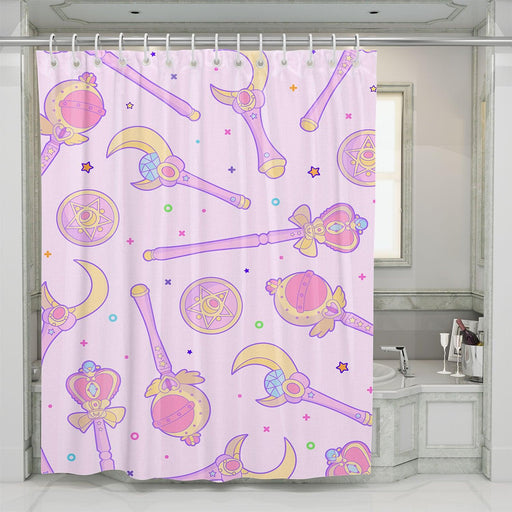 magic wand sailor moon shower curtains