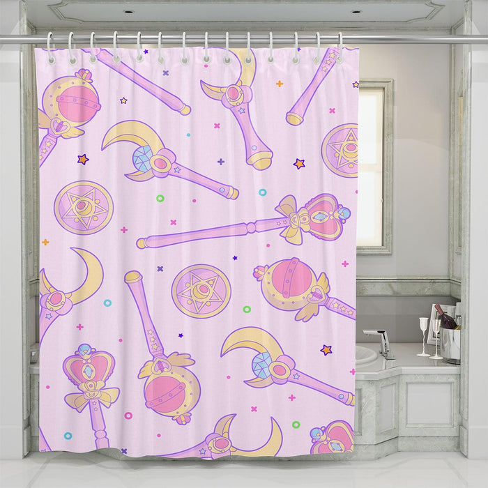 magic wand sailor moon shower curtains