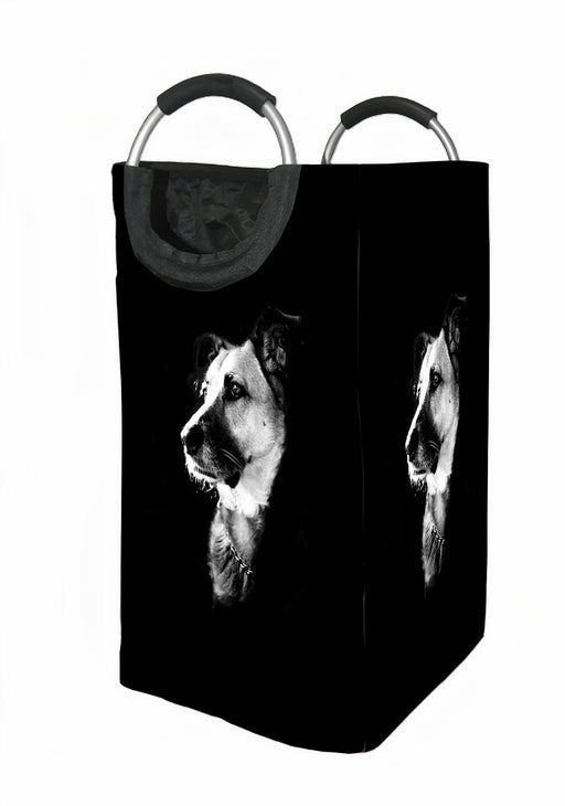 low light dog monochrome Laundry Hamper | Laundry Basket