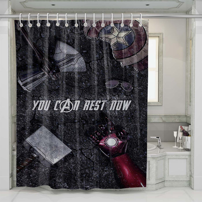 you can rest now iron man shower curtains