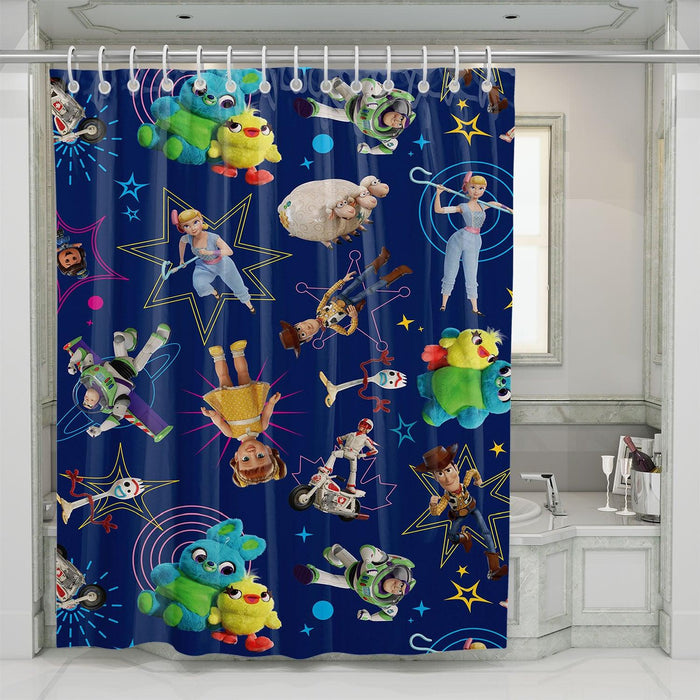 main character of toy story four shower curtains